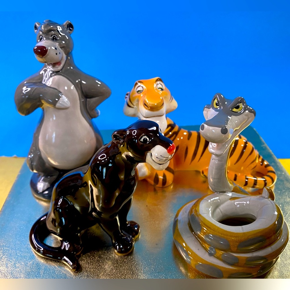 Walt Disney’s Jungle Book Vintage Hand Painter Porcelain Figurine Set Of 4 Japan